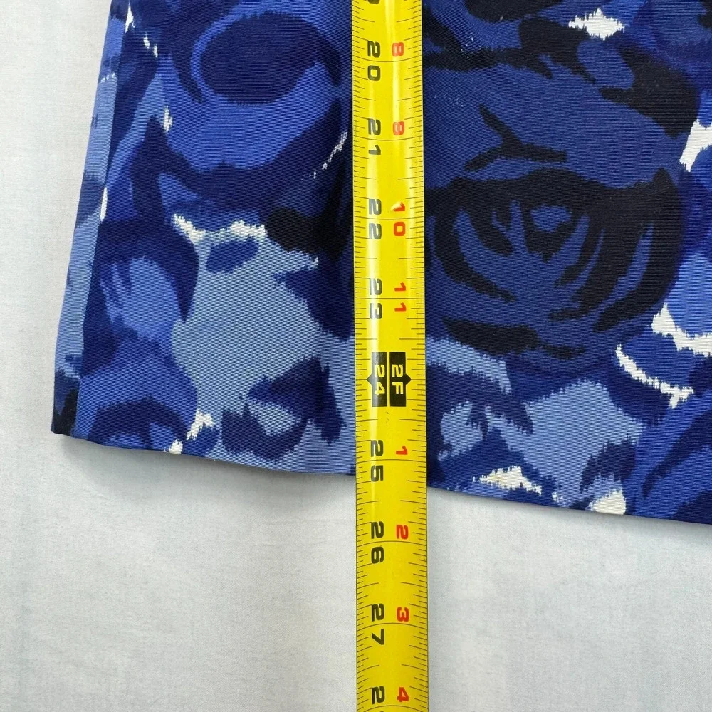Ann Taylor Strapless Sheath Dress Womens Petite 00P Blue Floral Lined Sleeveless